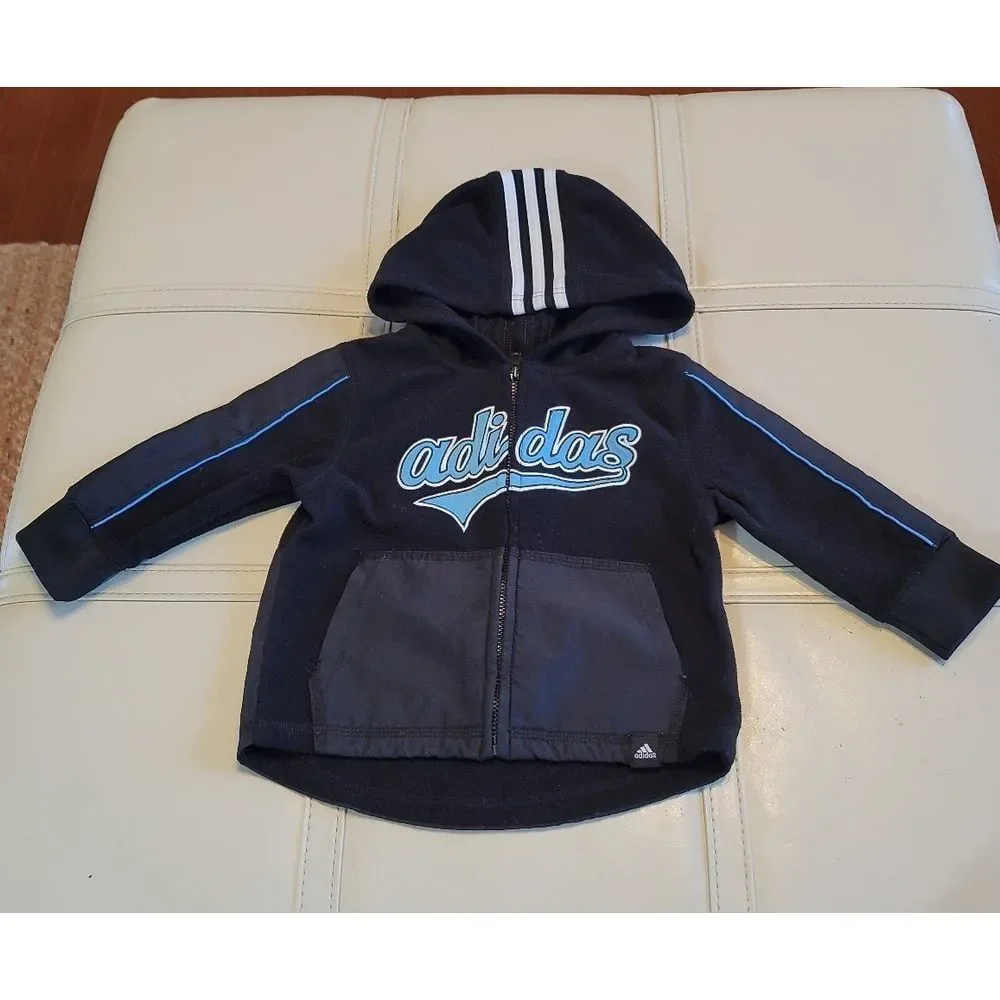 VINTAGE Adidas Jacket‎ zip front Hoodie 12 months